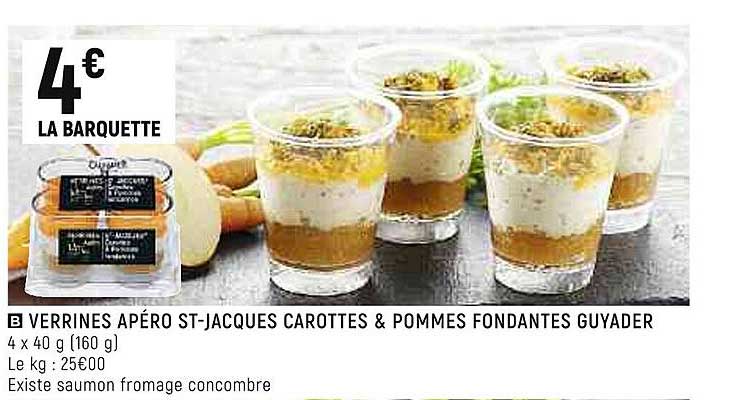 verrines apéro st-jacques carottes & pommes fondantes guyader