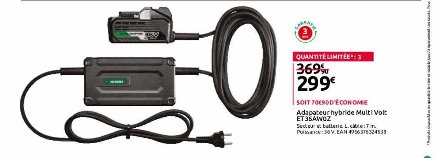 adaptateur hybride multi volt et36aw0z hikoki