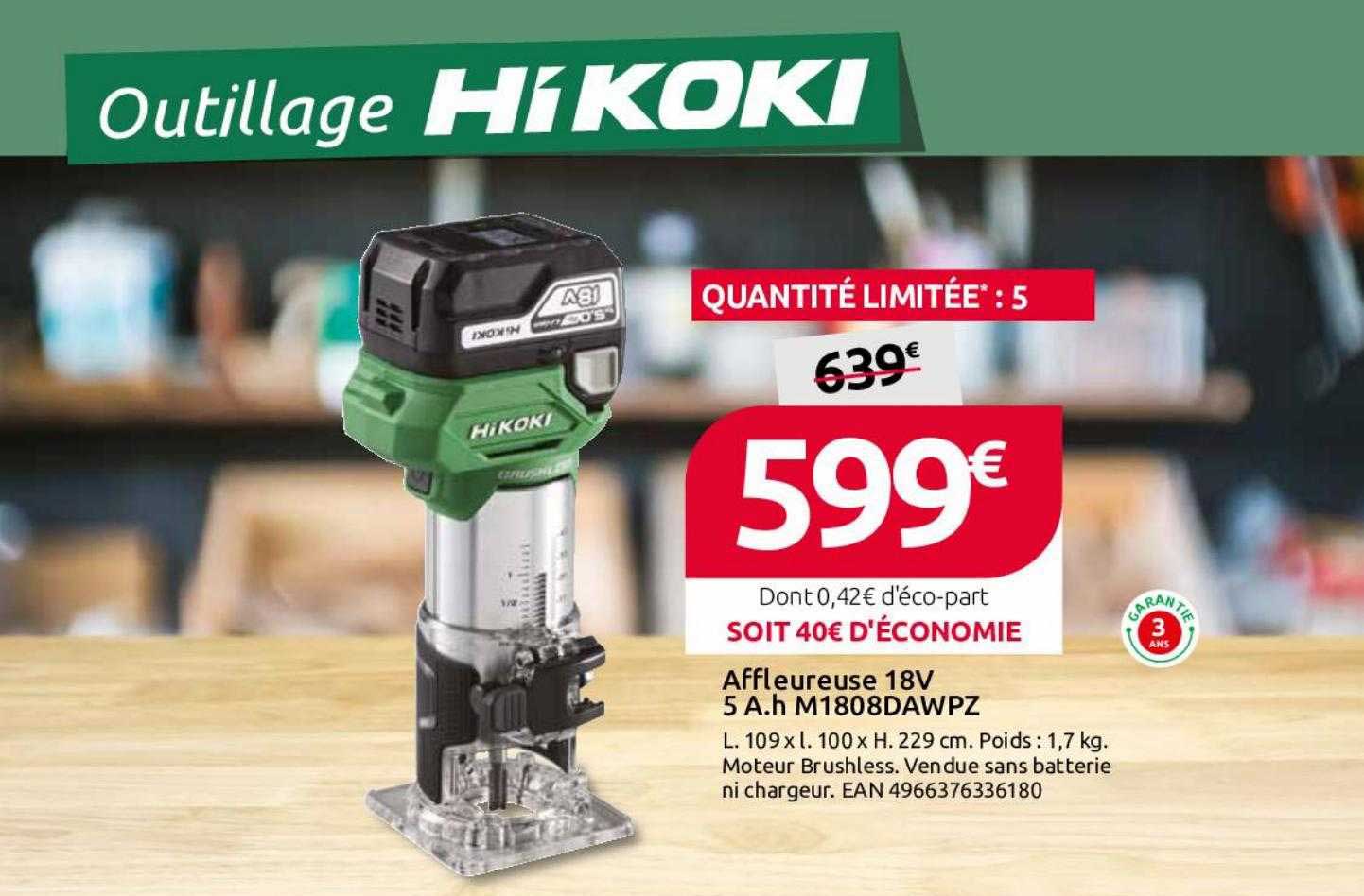 affleureuse 18v 5Ah hikoki