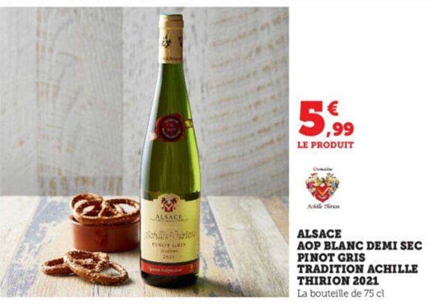 alsace aop blanc demi sec pinot gris tradition achille thirioin 2021