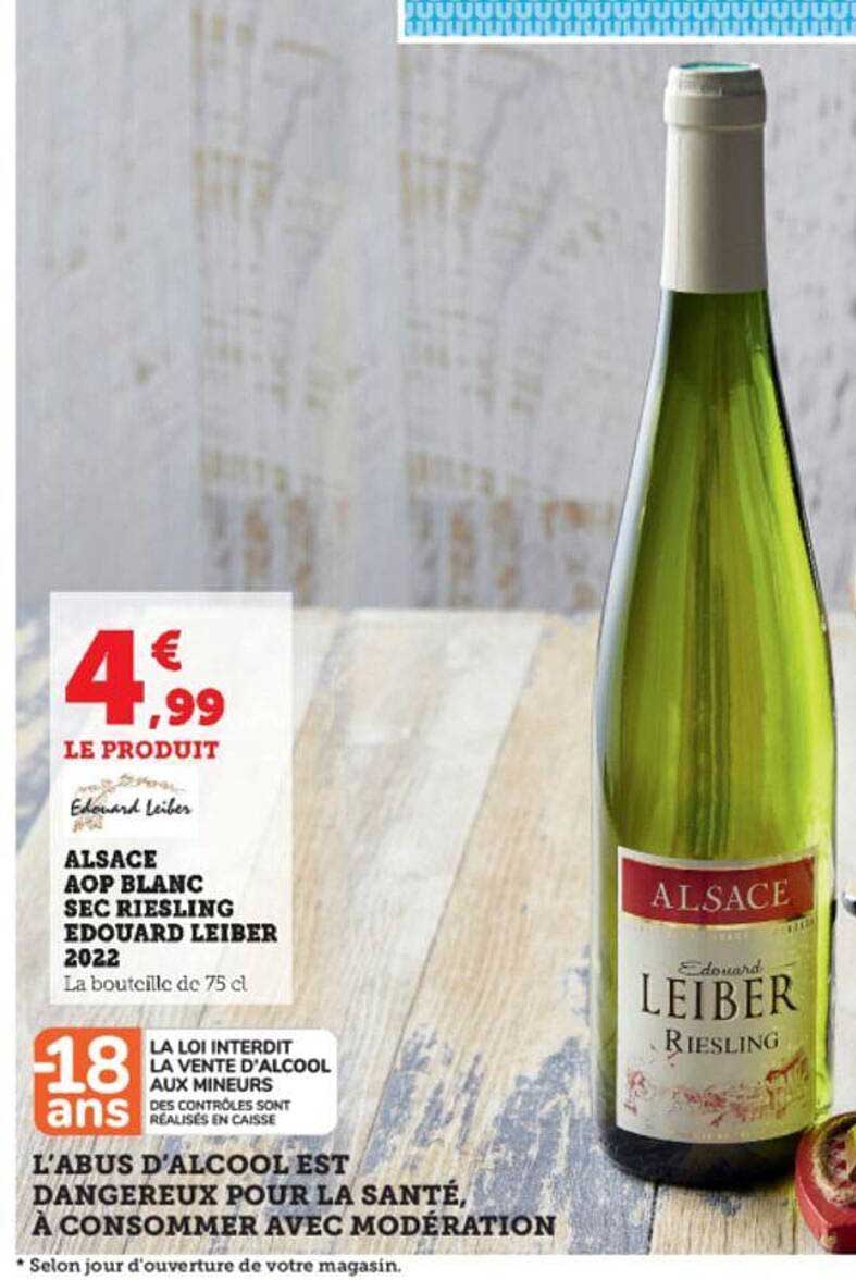 alsace aop blanc sec riesling edouard leiber 2022