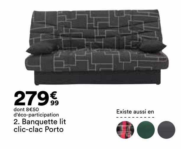 banquette lit clic-clac porto