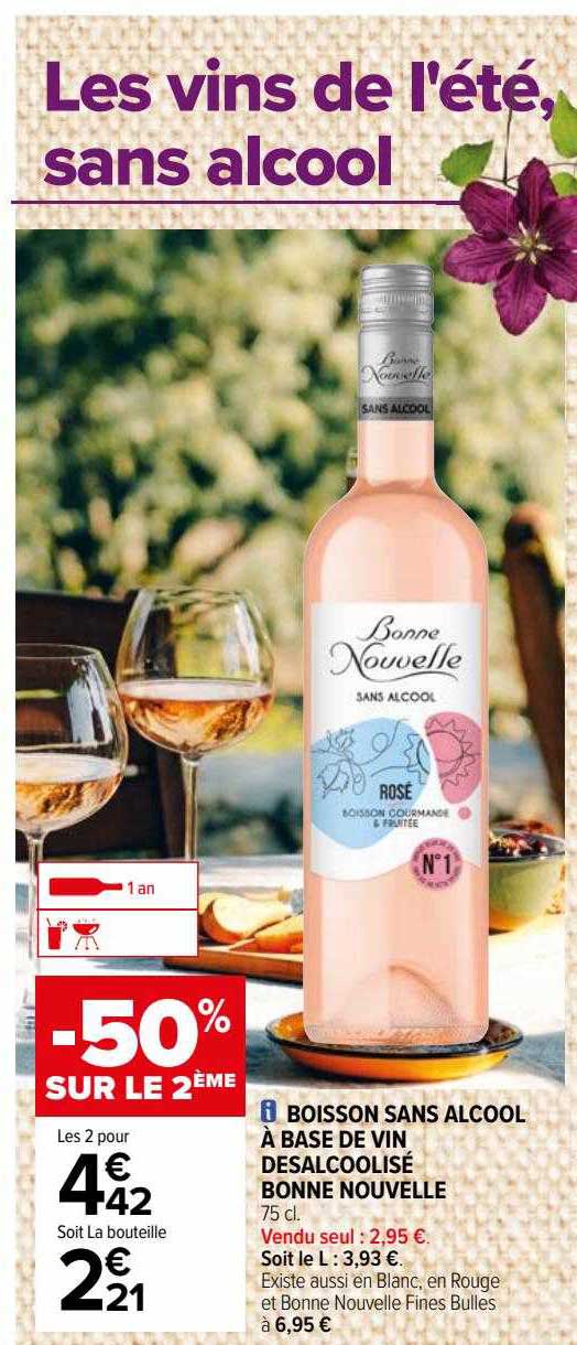 Boisson Sans Alcool à Base De Vin Desalcoolisé Bonne Nouvelle