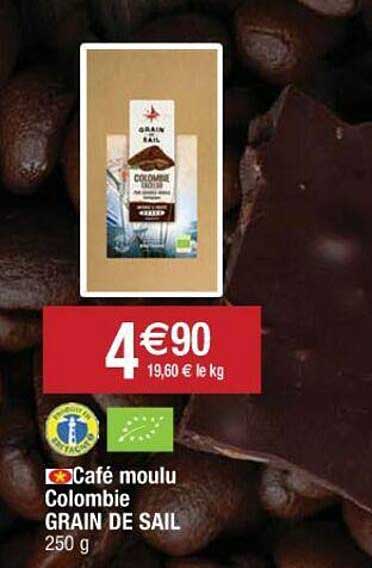 café moulu colombie grain de sail
