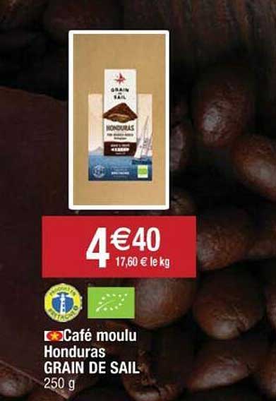 café moulu honduras grain de sail