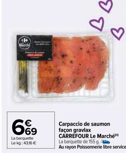 carpaccio de saumon façon gravlax carrefour le marché