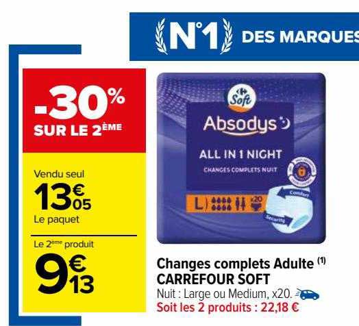 changes complets adulte carrefour soft