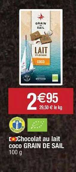 chocolat au lait coco grain de sail