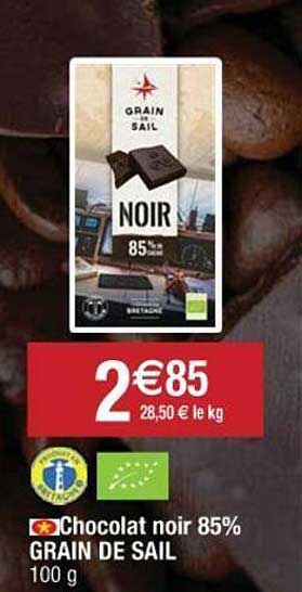 chocolat noir 85% grain de sail