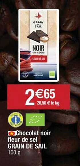 chocolat noir fleur de sel grain de sail