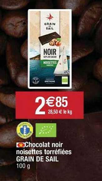 chocolat noir noisettes torréfiées grain de sail