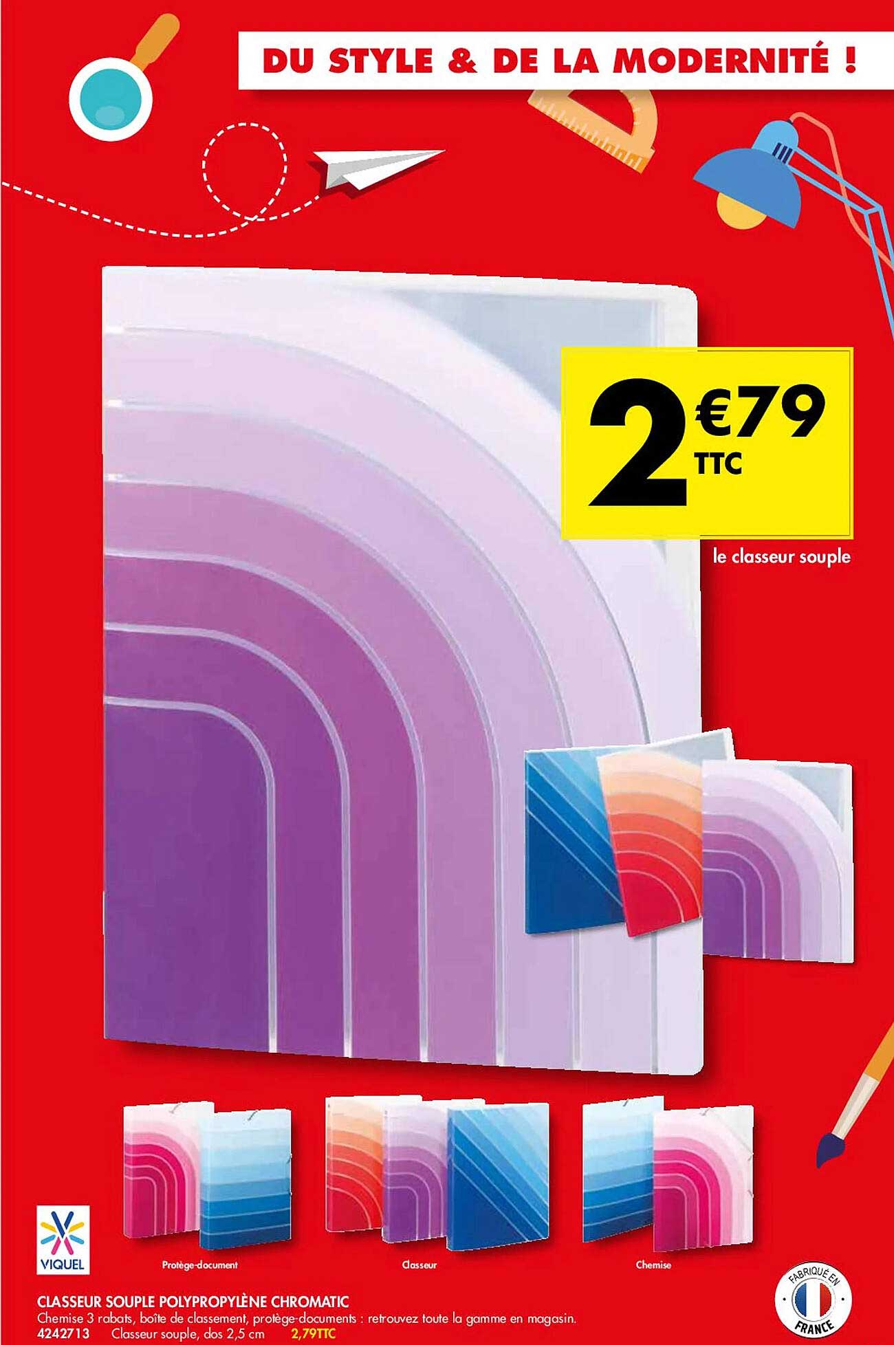 Classeur Souple Polypropylène Chromatic Viquel