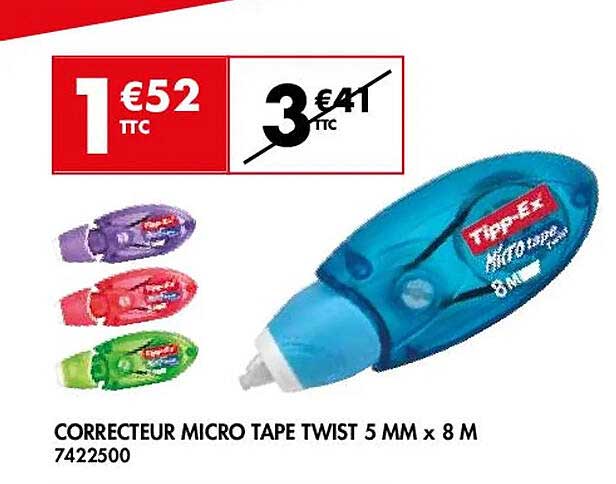 correcteur micro tape twist 5 mm x 8 m tipp-ex