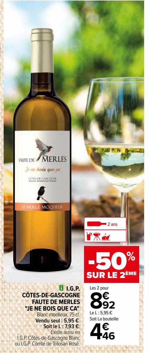 côtes-de-gascogne faute de merles "je ne bois que ça"