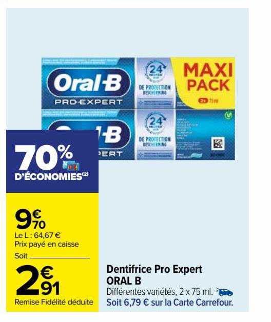 dentifrice pro expert oral b