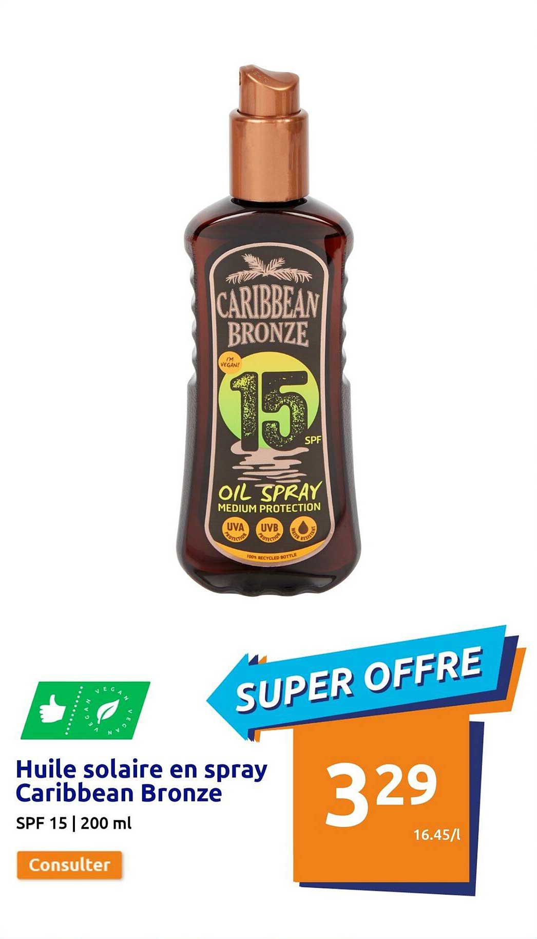 huile solaire en spray caribbean bronze