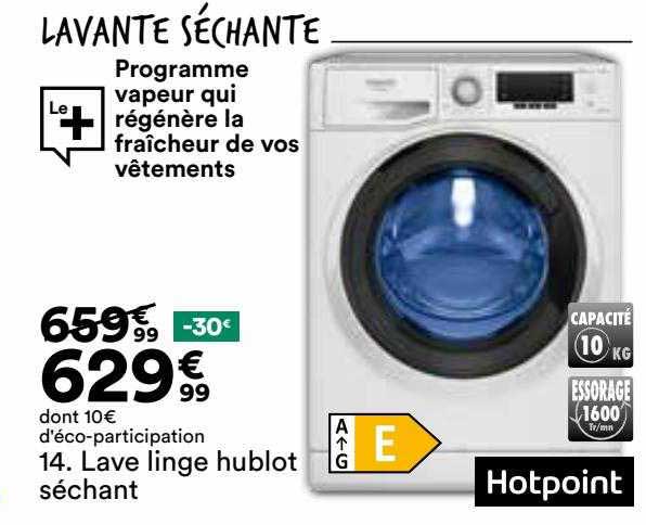 lave linge hublot séchant hotpoint