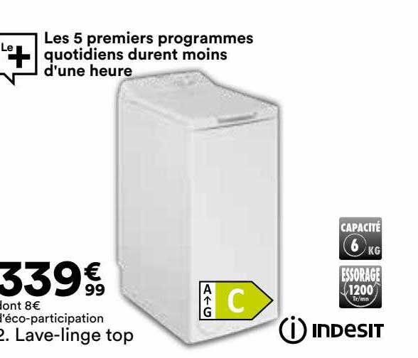 lave-linge top indesit