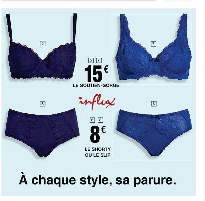 le soutien-gorge influx, le shorty ou le slip influx