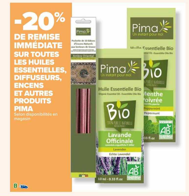 les huiles essentielles, diffuseurs, encens et autres produits pima