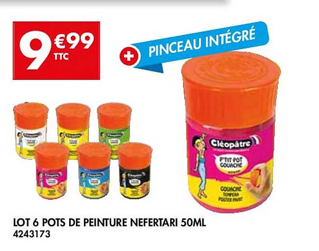 lot 6 pots de peinture nefertari 50ml cléopâtre