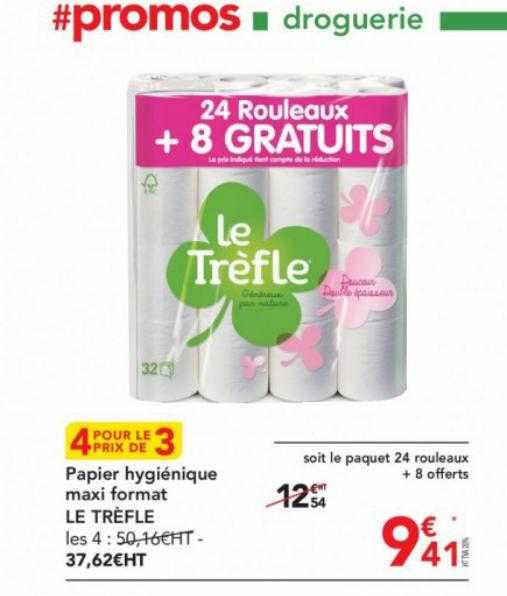 papier hygiénique maxi format le trèfle