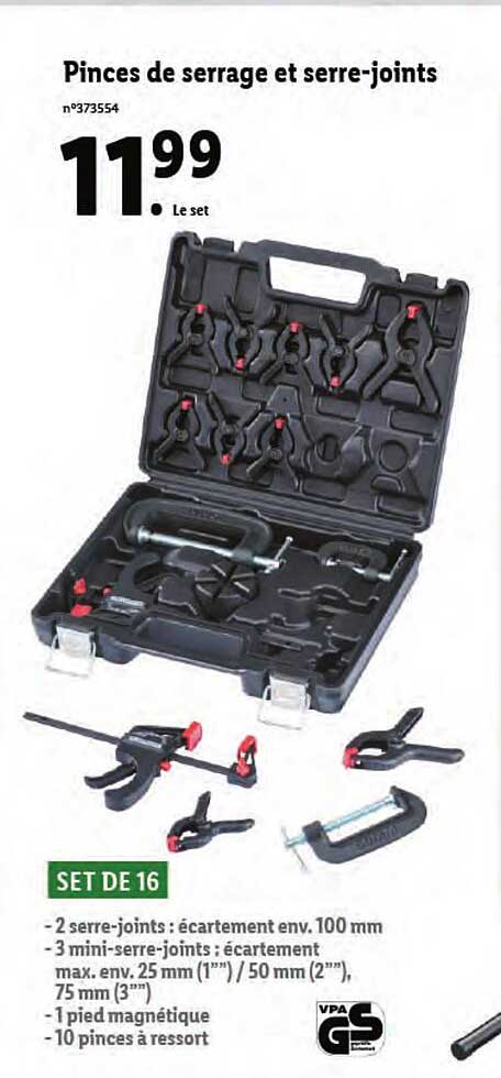 pinces de serrage et serre-joints