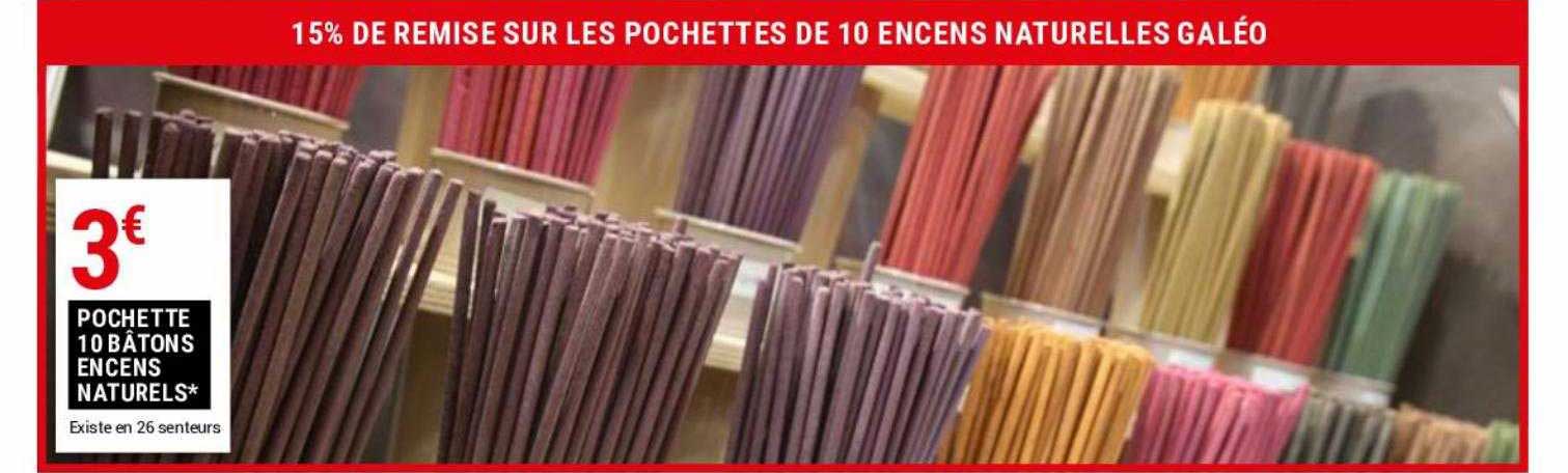 pochette 10 bâtons encens naturels