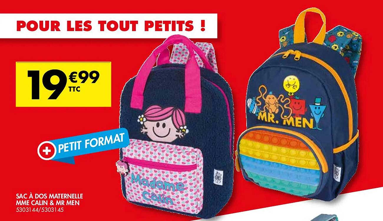 Sac à Dos Maternelle Mme Calin & Mr Men