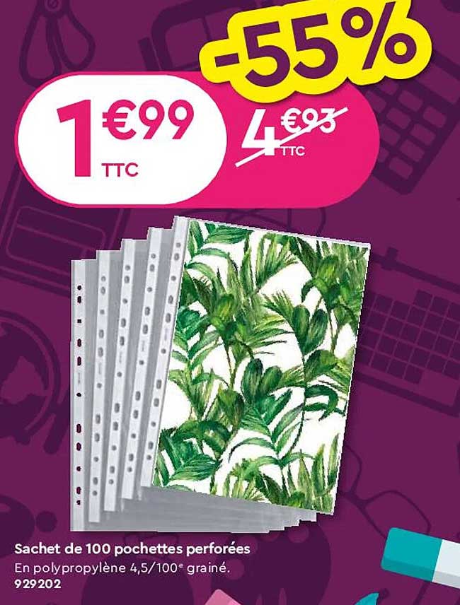 Sachet De 100 Pochettes Perforées