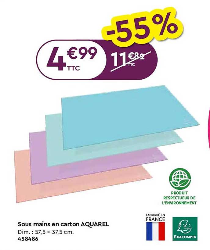 sous mains en carton aquarel