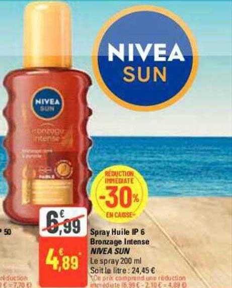 spray huile ip 6 bronzage intense nivea sun