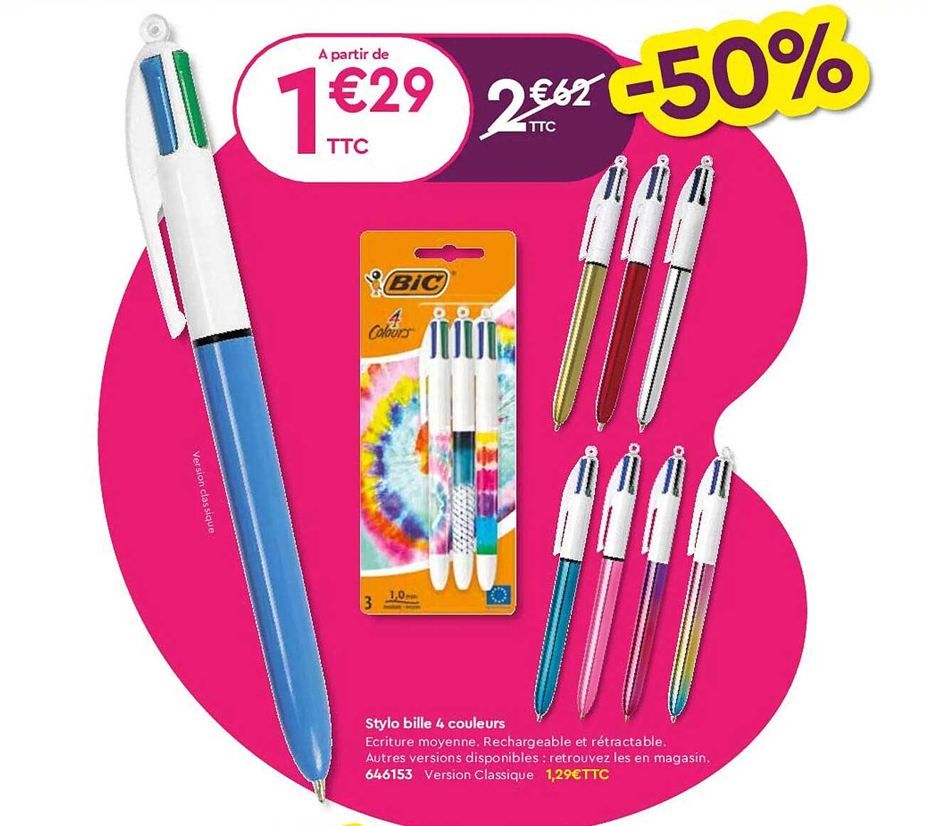 Stylo Bille 4 Couleurs Bic