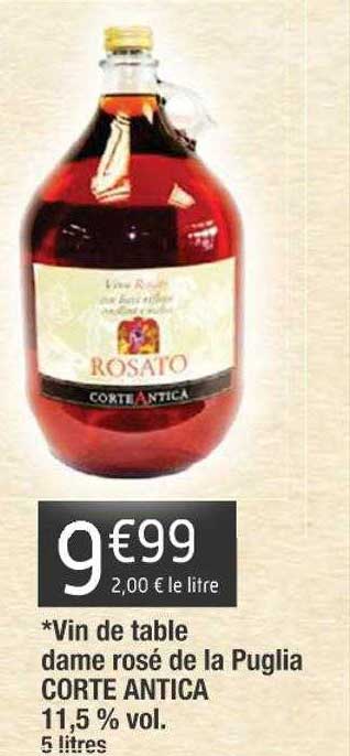 vin de table dame rosé de la publia corte antica 11,5% vol.