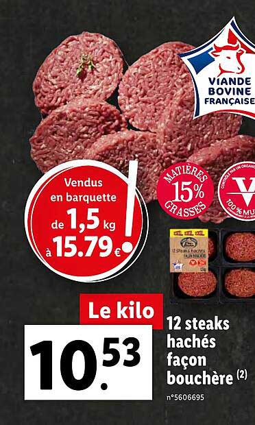 12 steaks hachés façon bouchère