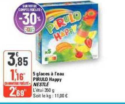 5 glaces à l'eau pirulo happy nestlé