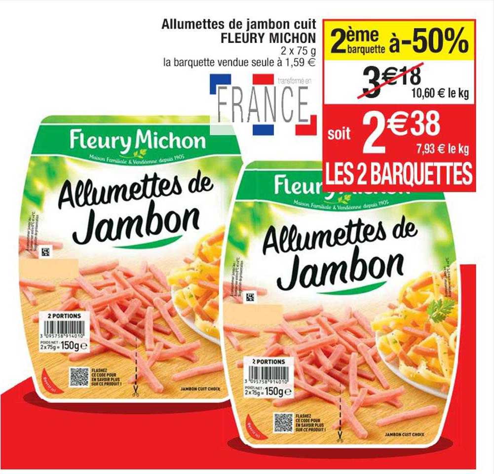allumettes de jambon cuit fleury michon