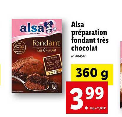 alsa préparation fondant très chocolat
