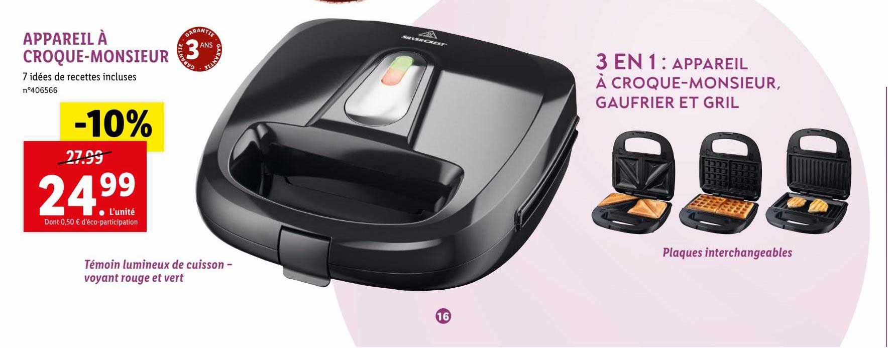 appareil à croque-monsieur silvercrest