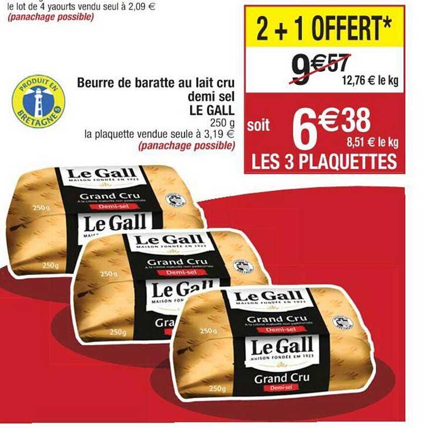 beurre de baratte au lait cru demi sel le gall