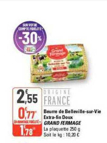 beurre de belleville-sur-vie extra-fin doux grand fermage