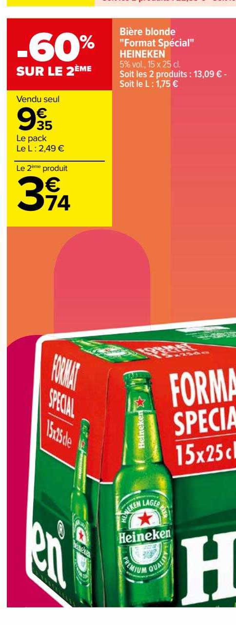 bière blonde "format spécial" heineken
