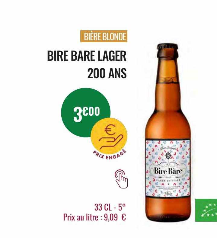 bière blonde bire bare lager 200 ans