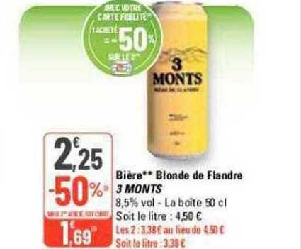 Bière Blonde De Flandre 3 Monts