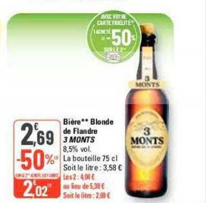 Bière Blonde De Flandre 3 Monts