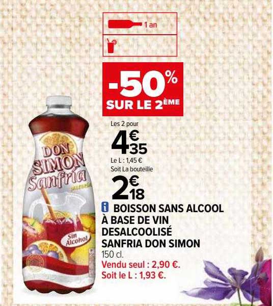 boisson sans alcool à base de vin désalcoolisé sanfria don simon