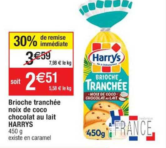 Brioche Tranchée Noix De Coco Chocolat Au Lait Harrys