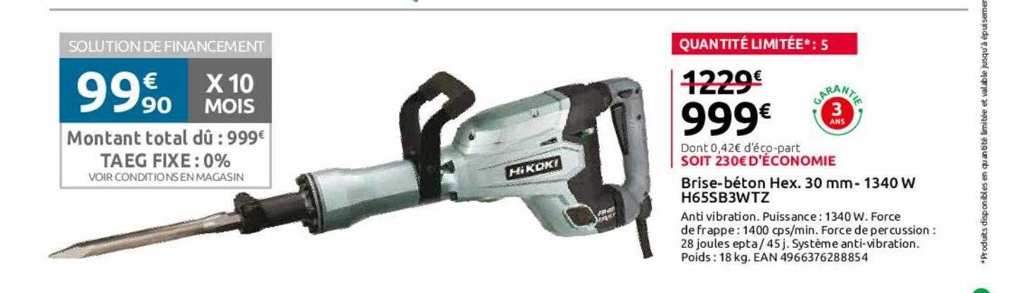 brise-béton hex 30mm - 1340w hikoki