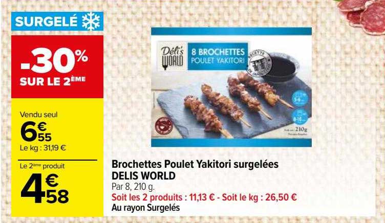 Brochettes Poulet Yakitori Surgelées Delis World