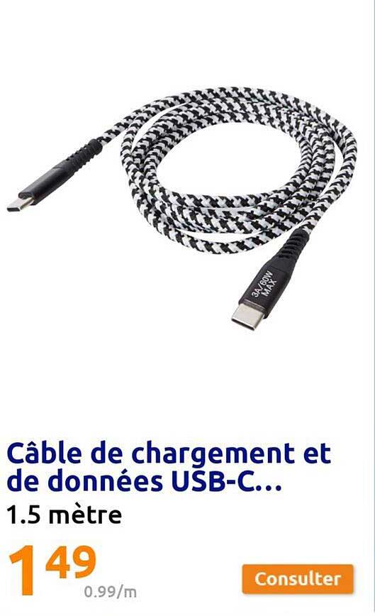 câble de chargement et de données usb-c